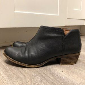 Lucky Brand Women's Size 9 Bardon 2 Ankle Booties Black Leather Short Boots